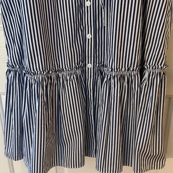NWOT- J. Crew Navy and White Striped Button-Front Maxi Dress - Picture 5 of 7